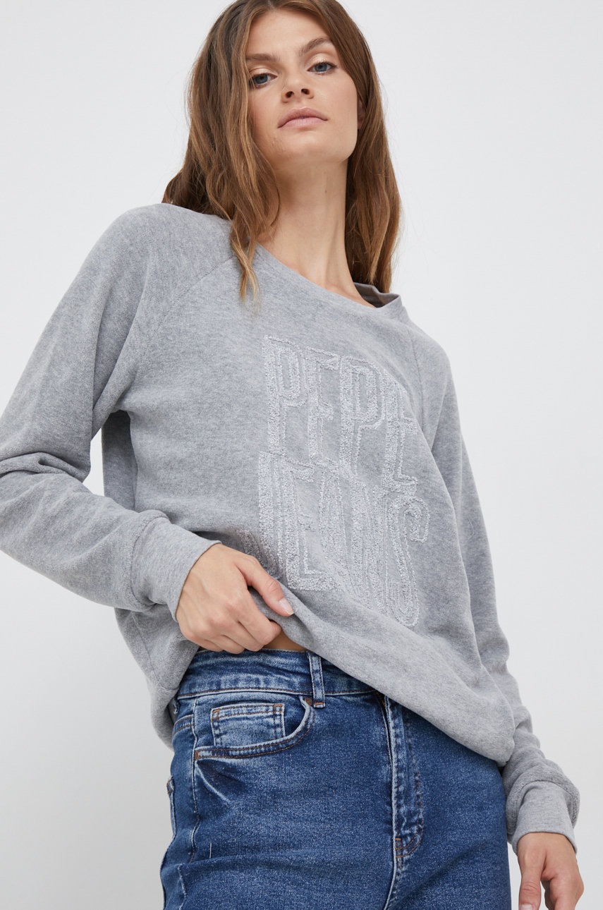 

Суичър Pepe Jeans в сиво с апликация, Сив