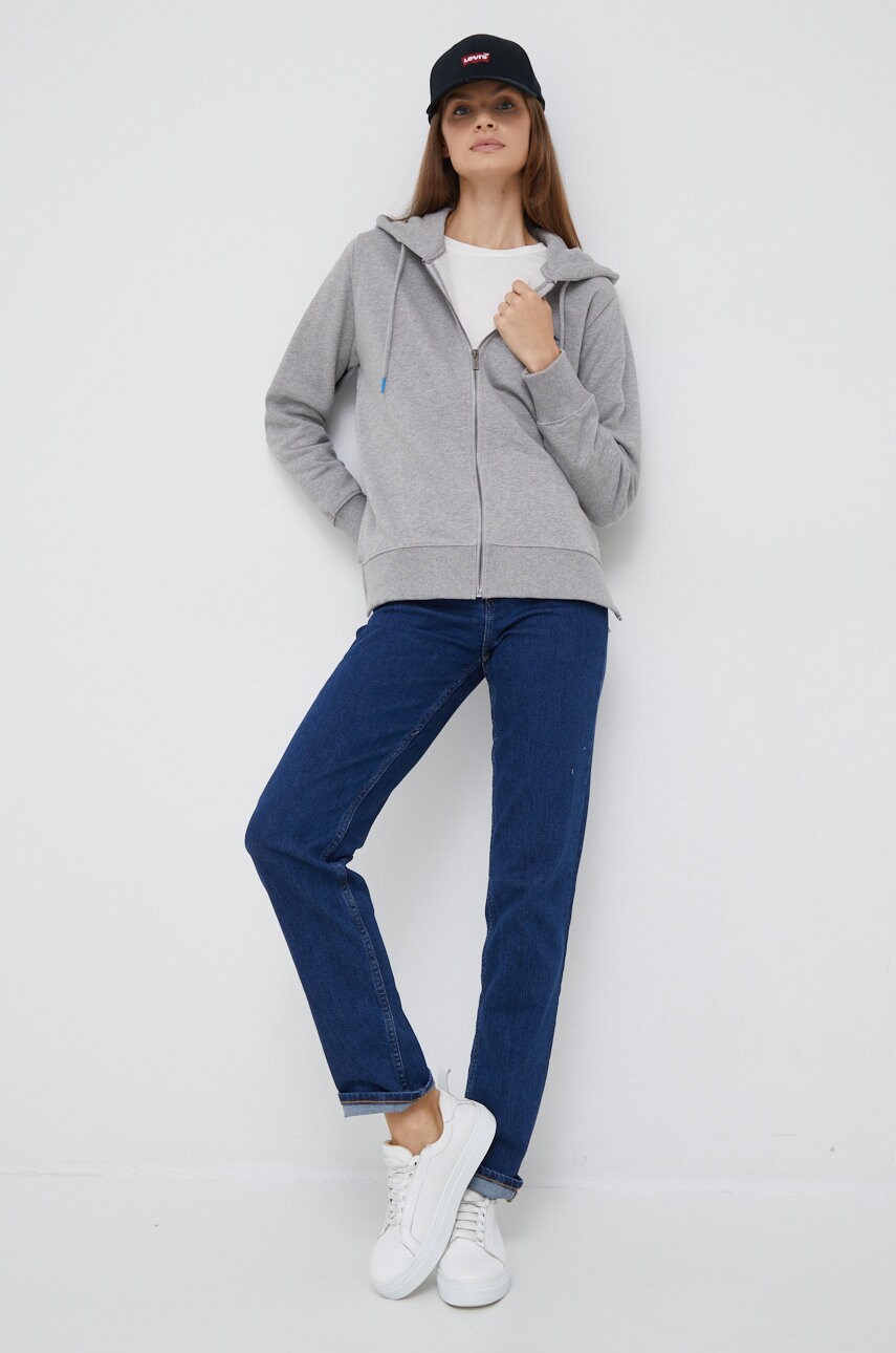 

Хлопковая кофта Pepe Jeans женская цвет серый меланж