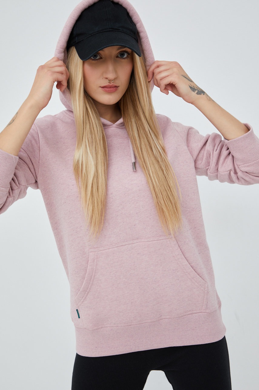

Суичър Superdry в розово с изчистен дизайн, Розов
