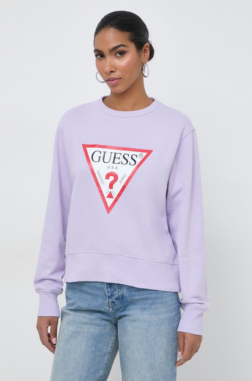 

Суичър Guess в розово с принт W2YQ16 KBA10, Виолетов