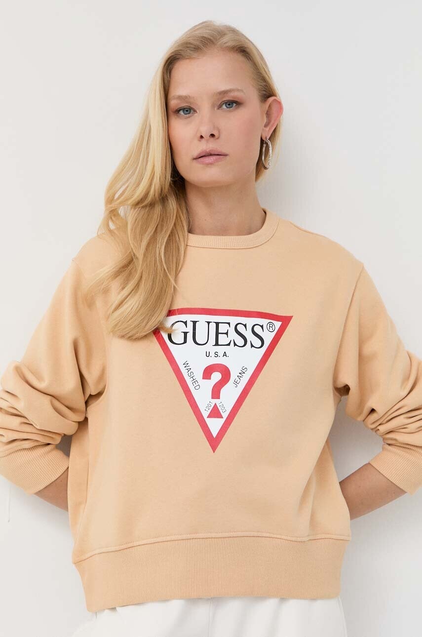 

Кофта Guess жіноча колір помаранчевий з принтом