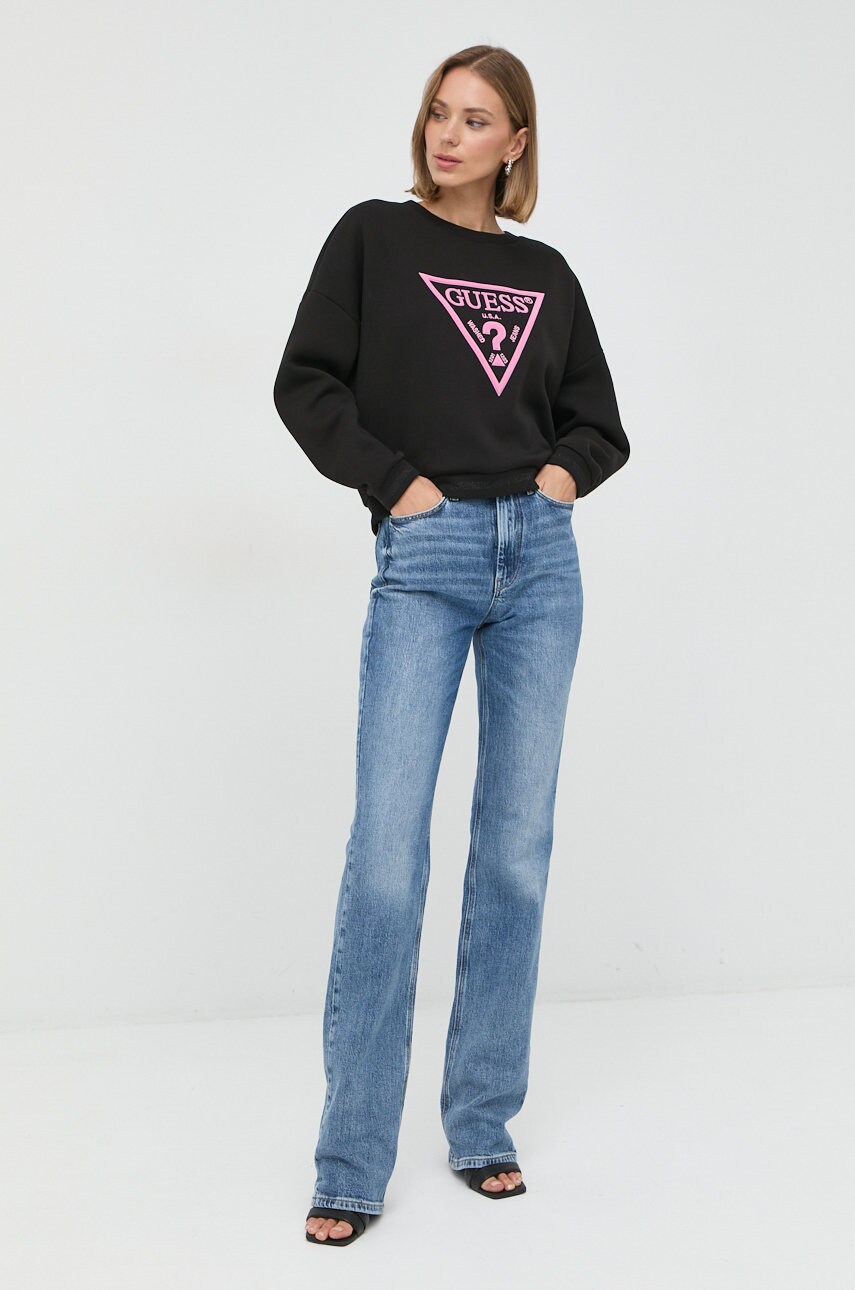 

Кофта Guess женская цвет чёрный с аппликацией