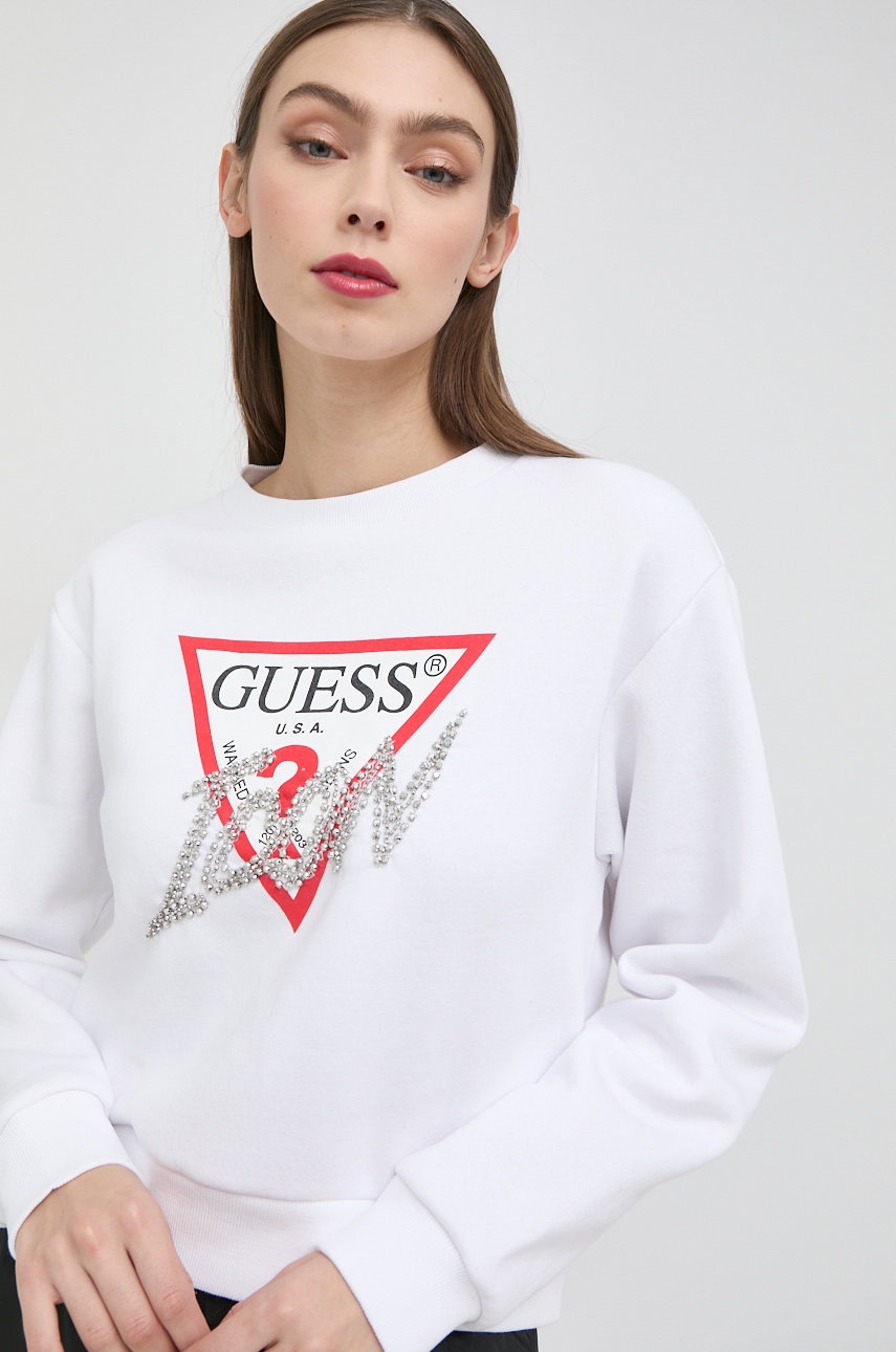 

Кофта Guess женская цвет белый с аппликацией