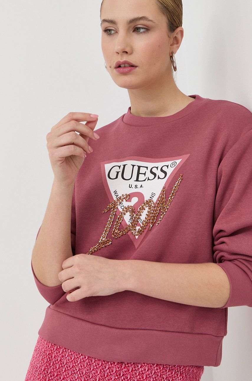 

Кофта Guess жіноча колір червоний з аплікацією