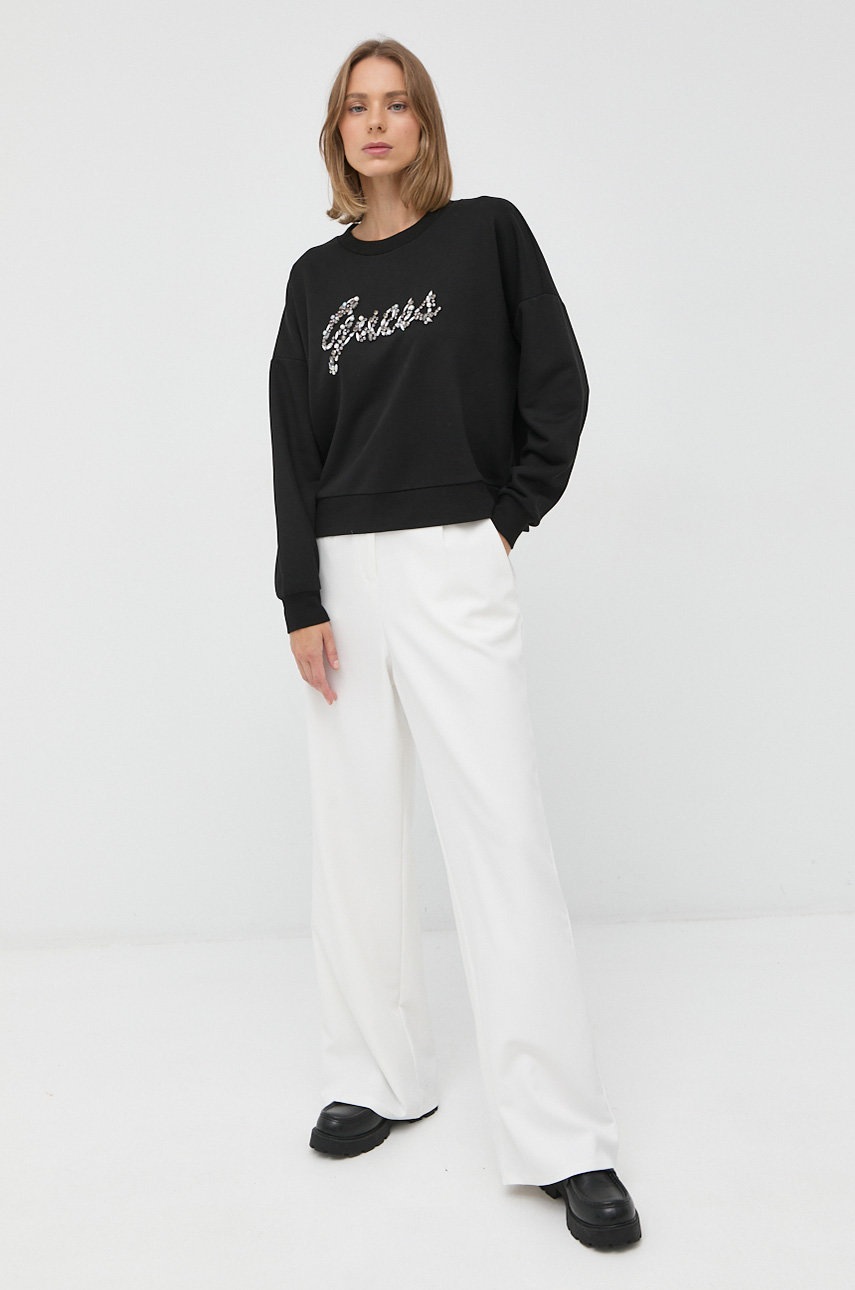 

Кофта Guess жіноча колір чорний з аплікацією