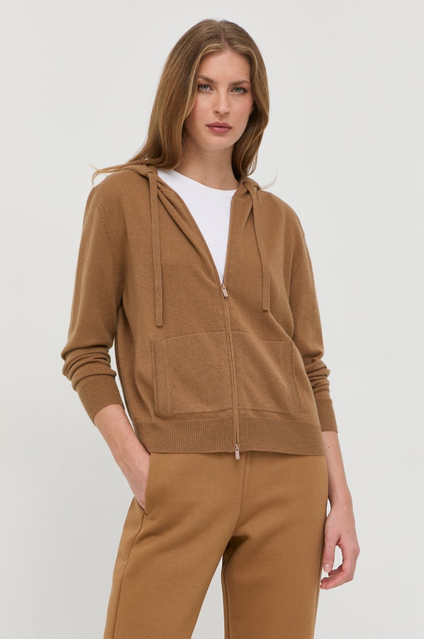 Max mara leisure cardigan din amestec de casmir femei, culoarea maro,