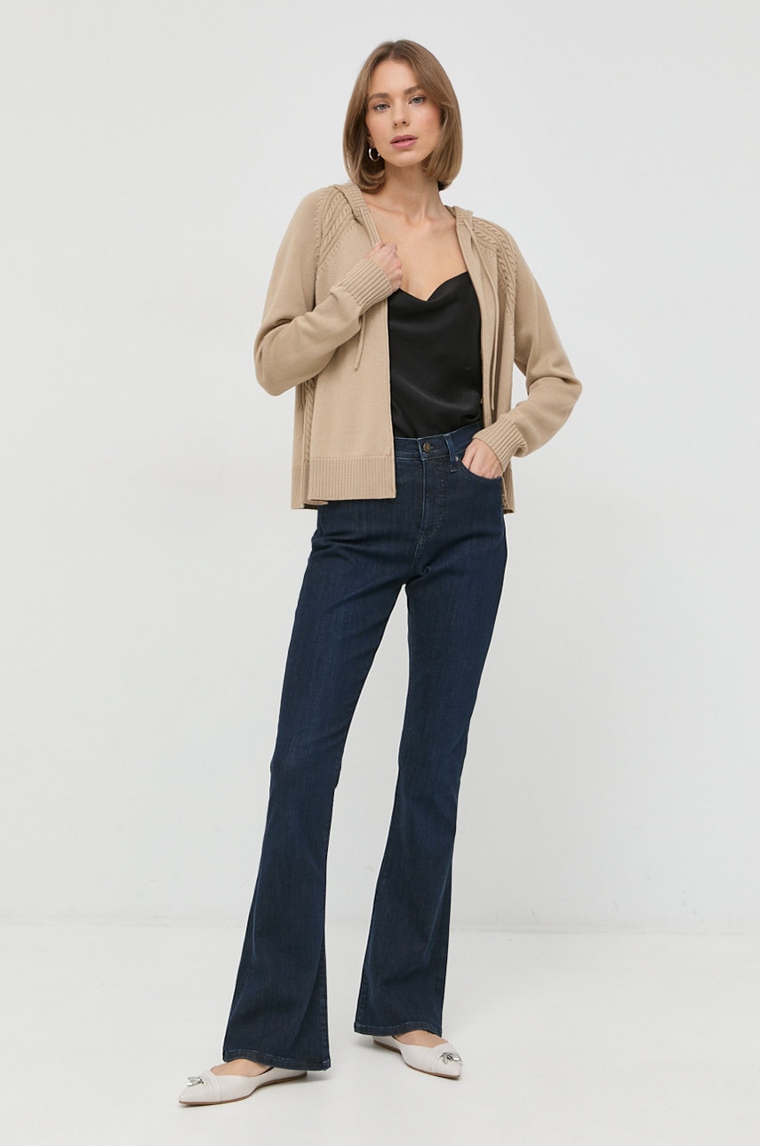 Шерстяной кардиган Max Mara Leisure женский цвет бежевый лёгкий