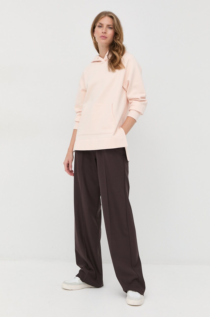 

Кофта Max Mara Leisure жіноча колір рожевий з капюшоном однотонна