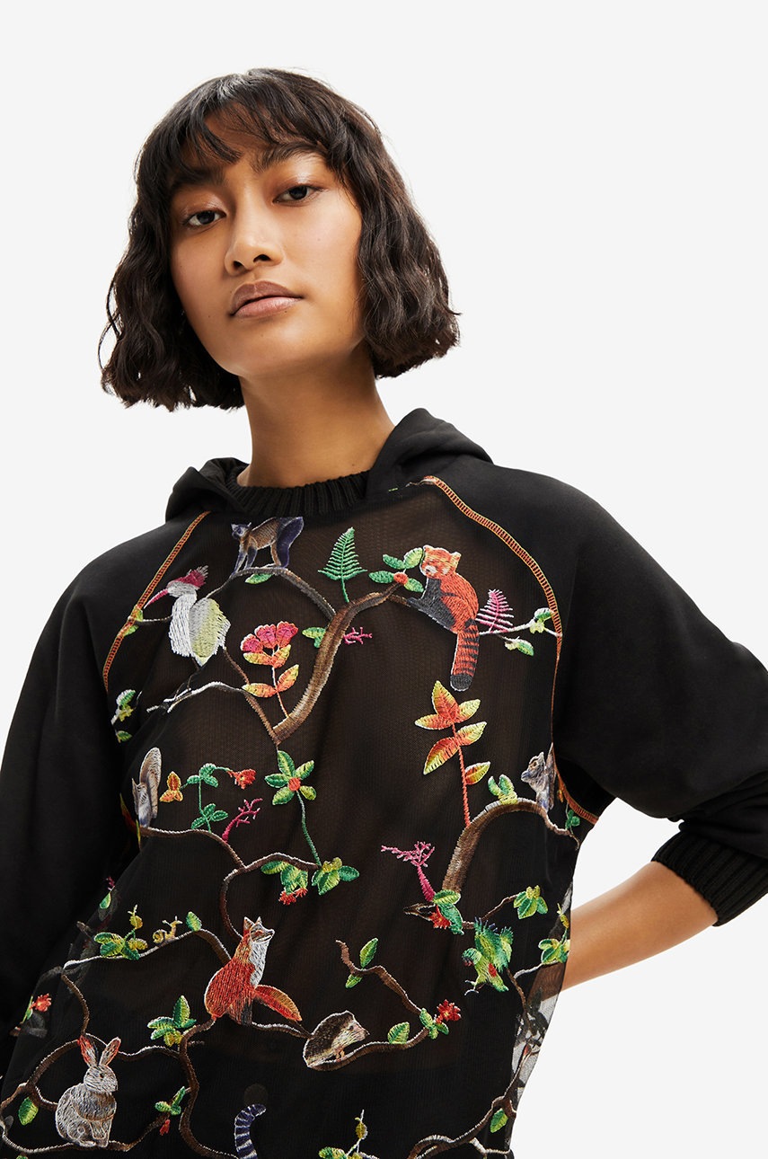 

Кофта Desigual жіноча колір чорний візерунок
