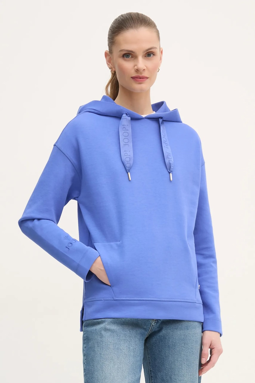 Joop! bluza femei, culoarea violet, cu glugă, neted Joop! bluza femei, culoarea violet, cu glugă, neted