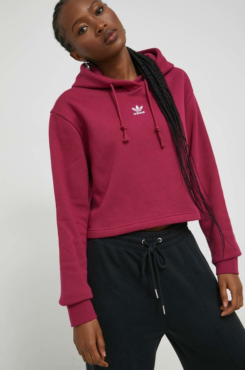

Суичър adidas Originals в лилаво с качулка с апликация, Виолетов