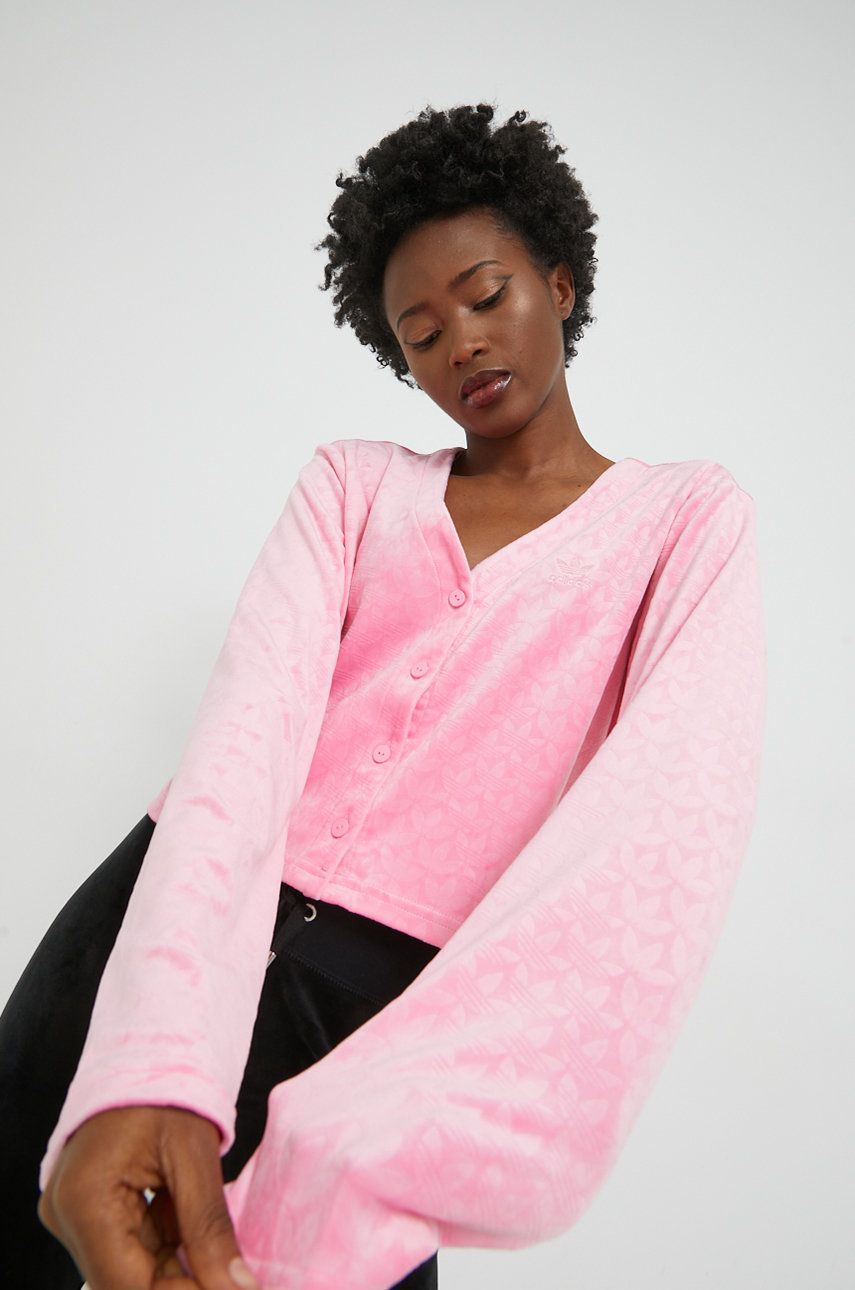 Adidas Originals bluza damska kolor różowy wzorzysta