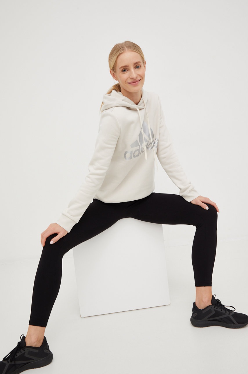 

Кофта adidas жіноча колір бежевий з принтом