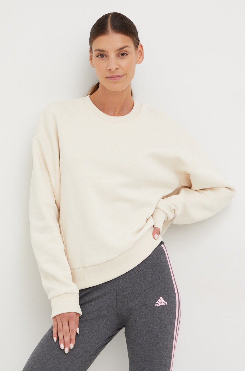 

Кофта adidas Performance жіноча колір бежевий однотонна