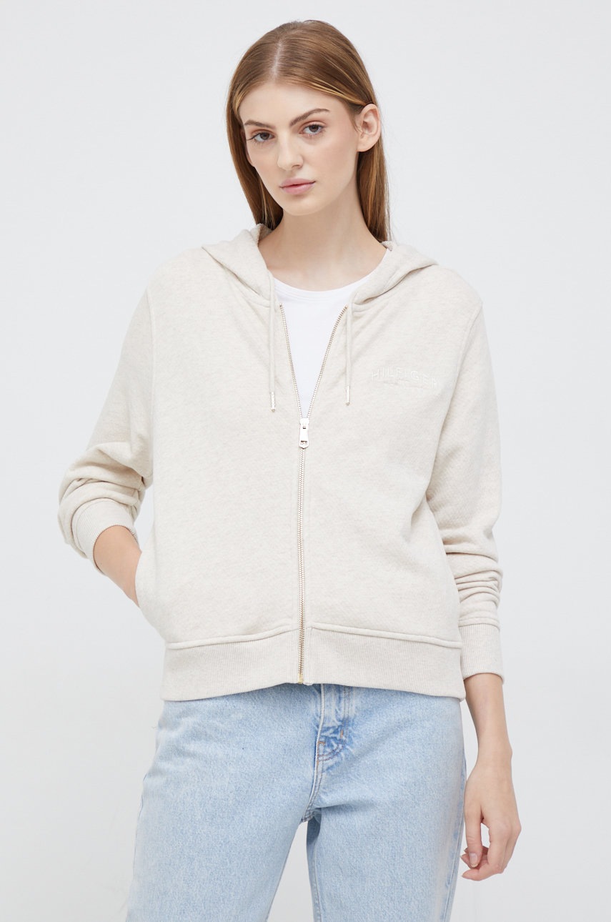 

Суичър Tommy Hilfiger в бежово с изчистен дизайн, Бежов