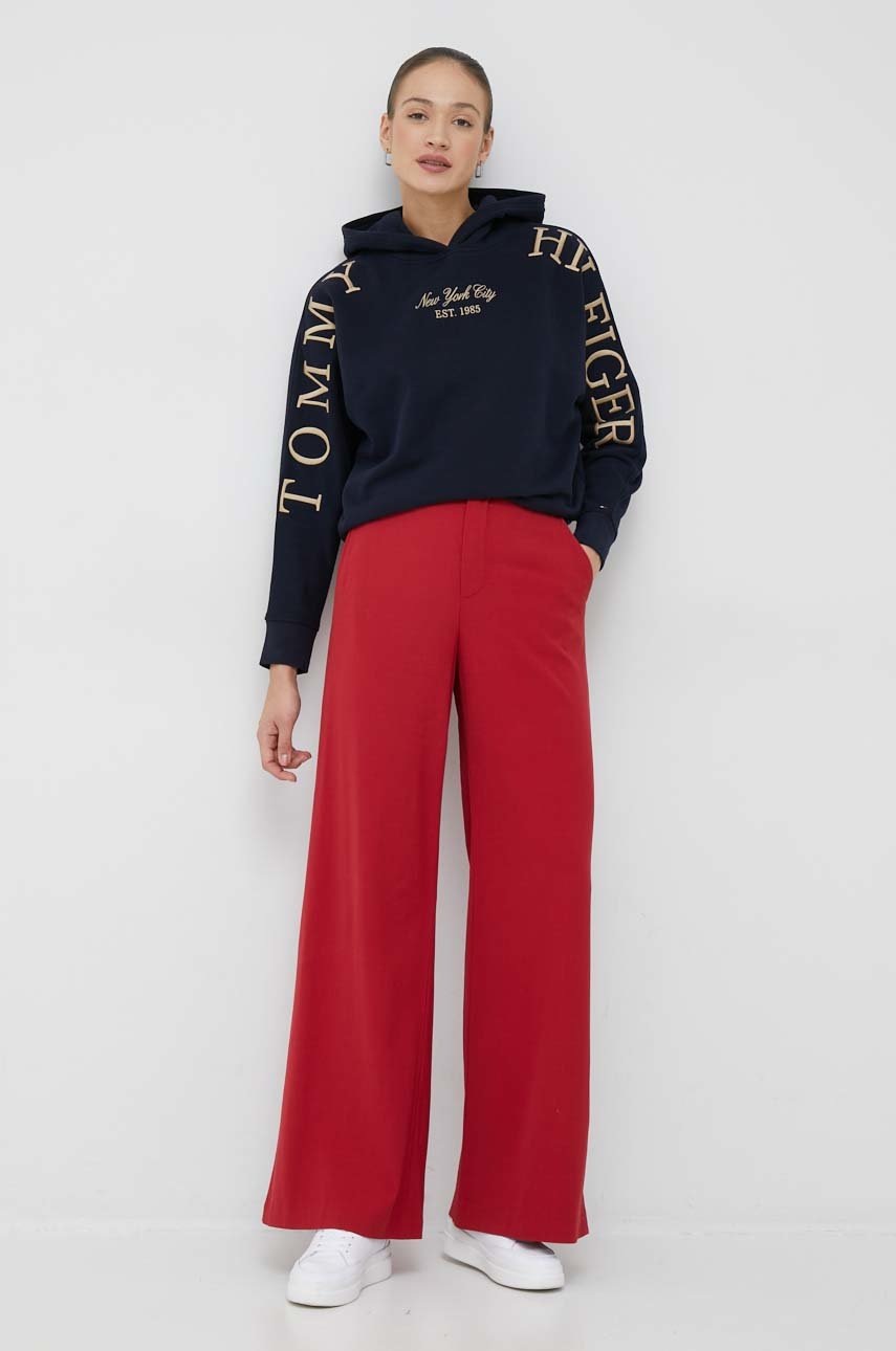 

Кофта Tommy Hilfiger жіноча колір синій з капюшоном з принтом