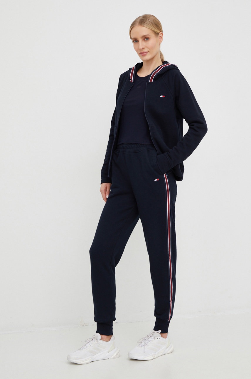 

Кофта Tommy Hilfiger жіноча колір синій з капюшоном з аплікацією