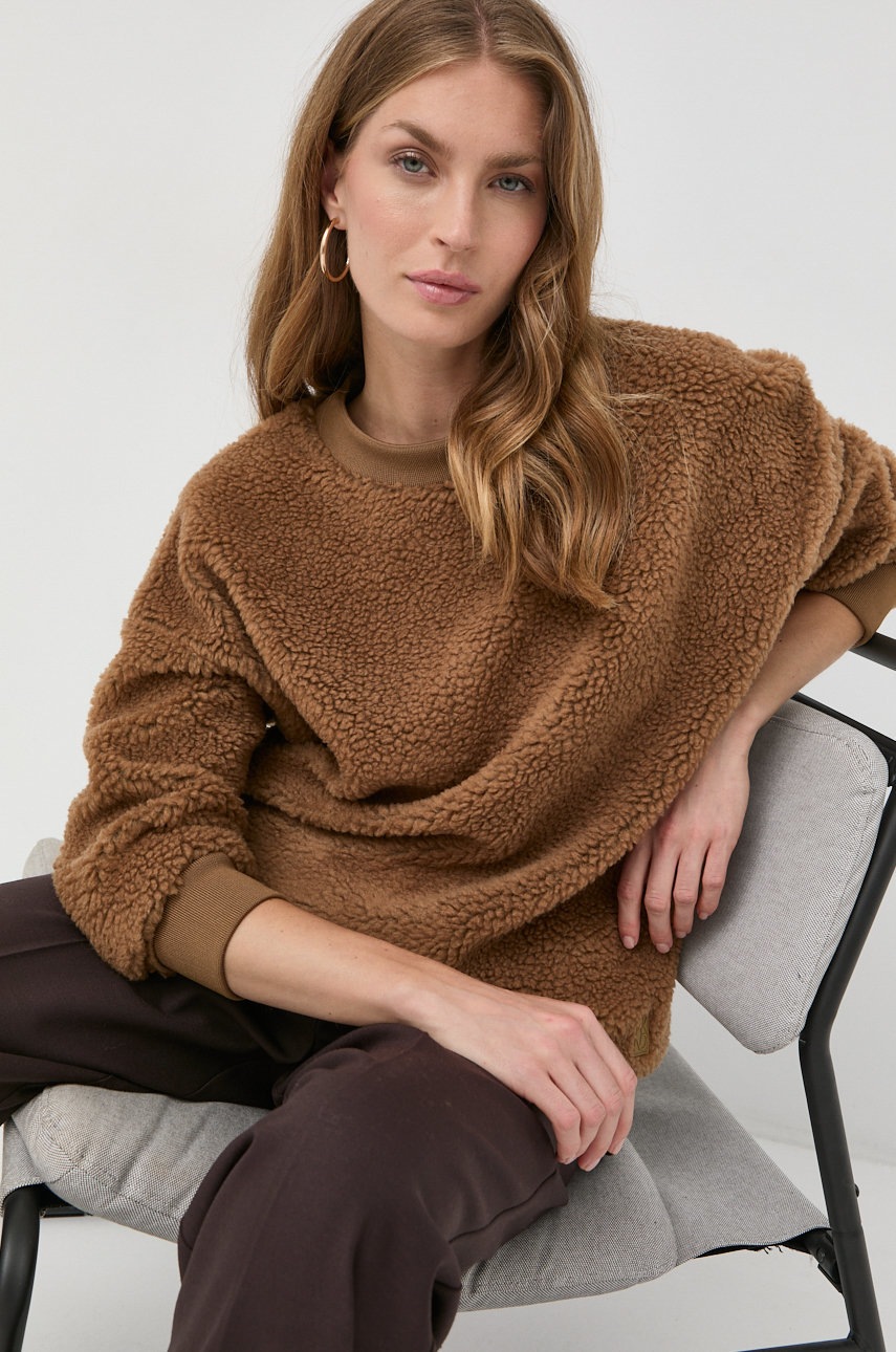 

Суичър Weekend Max Mara в кафяво с изчистен дизайн, Кафяв
