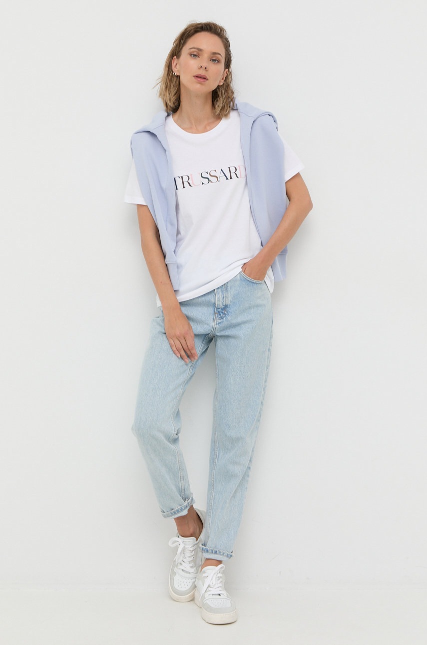 

Хлопковая кофта Trussardi женская с принтом
