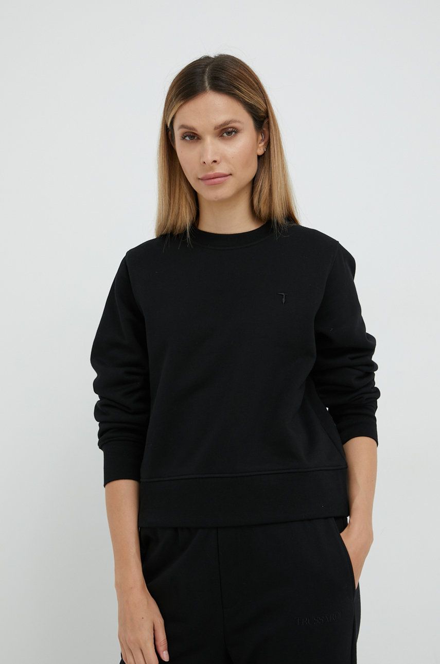 Trussardi Bluza Femei, Culoarea Negru, Neted