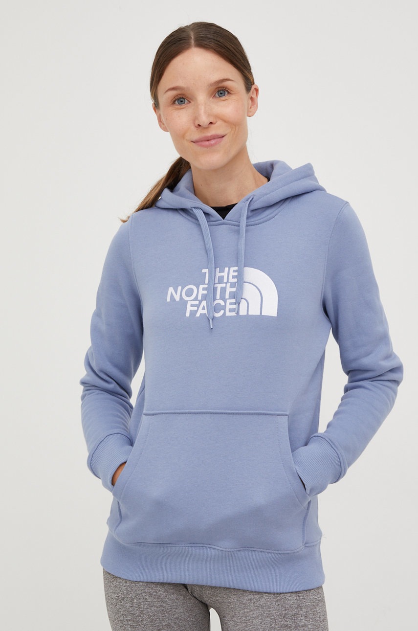 

Памучен суичър The North Face с апликация, Син