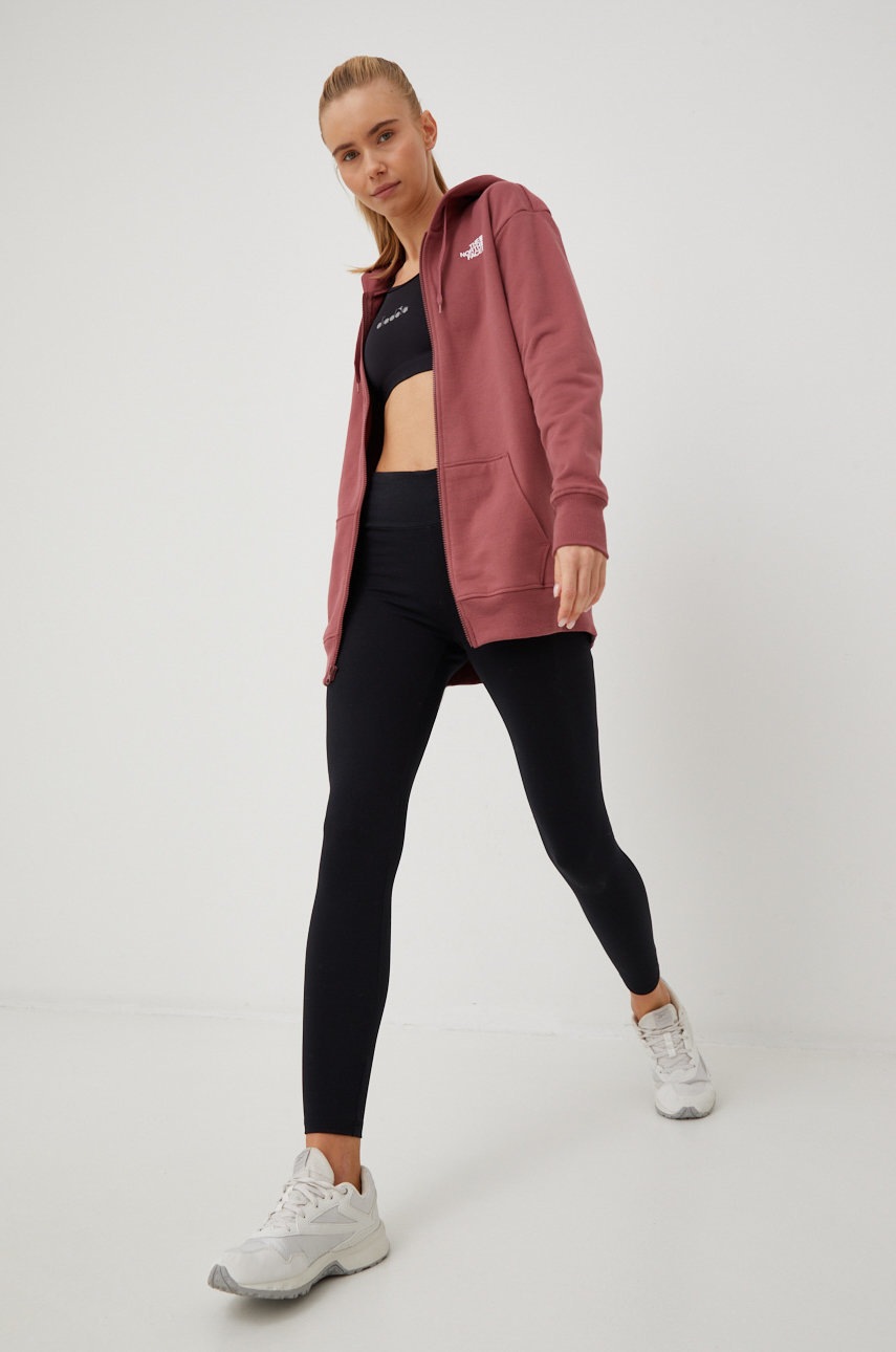 

Хлопковая кофта The North Face женская цвет розовый однотонная