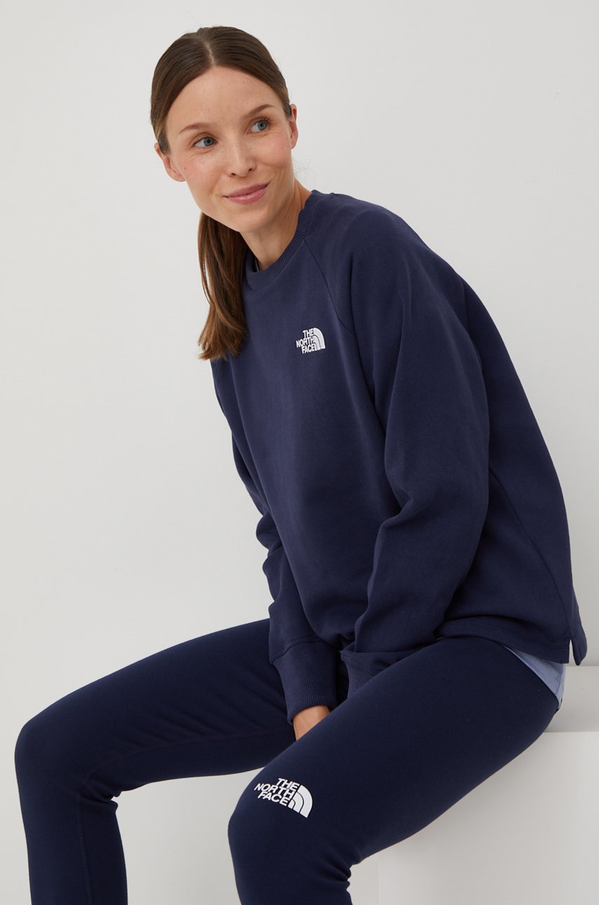 

Памучен суичър The North Face в тъмносиньо с апликация, Тъмносин