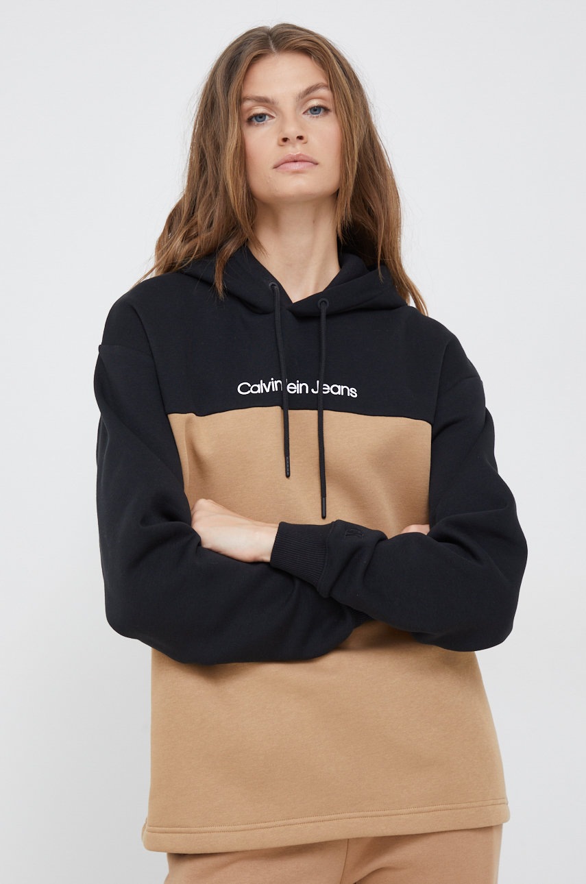 

Суичър Calvin Klein Jeans в черно с изчистен дизайн, Черен