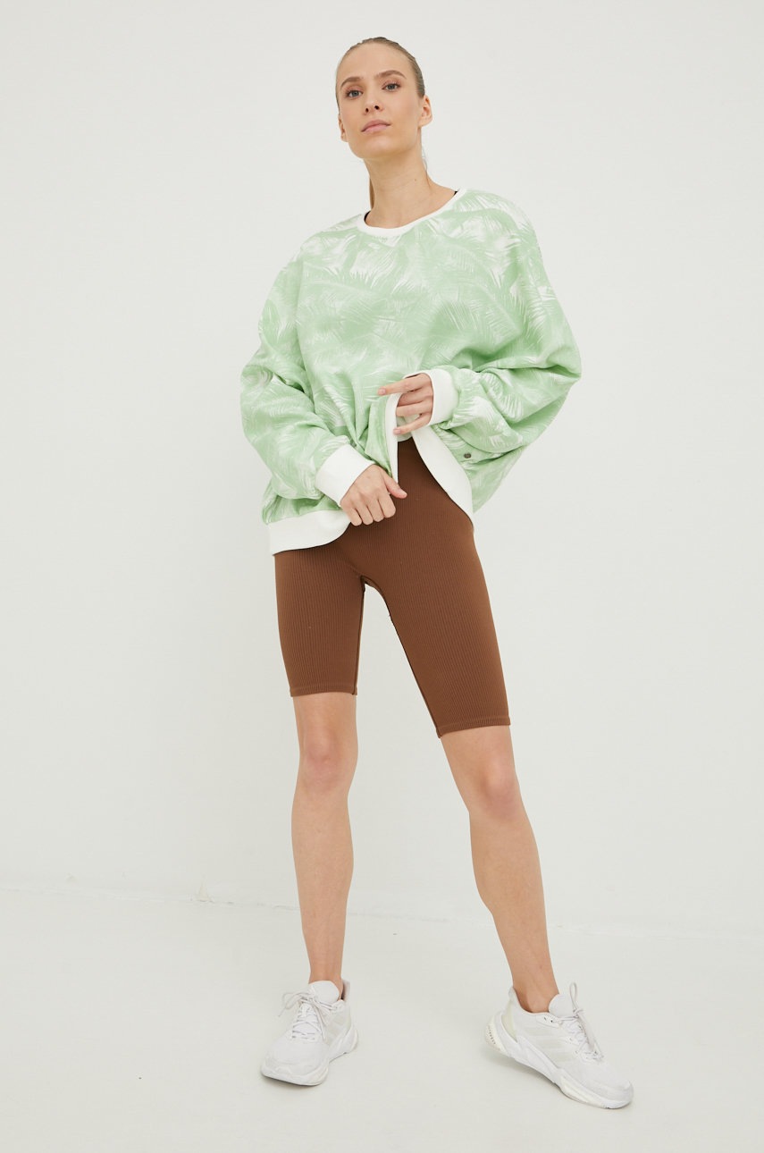 

Хлопковая кофта Roxy 6110209900 женская цвет зелёный узор