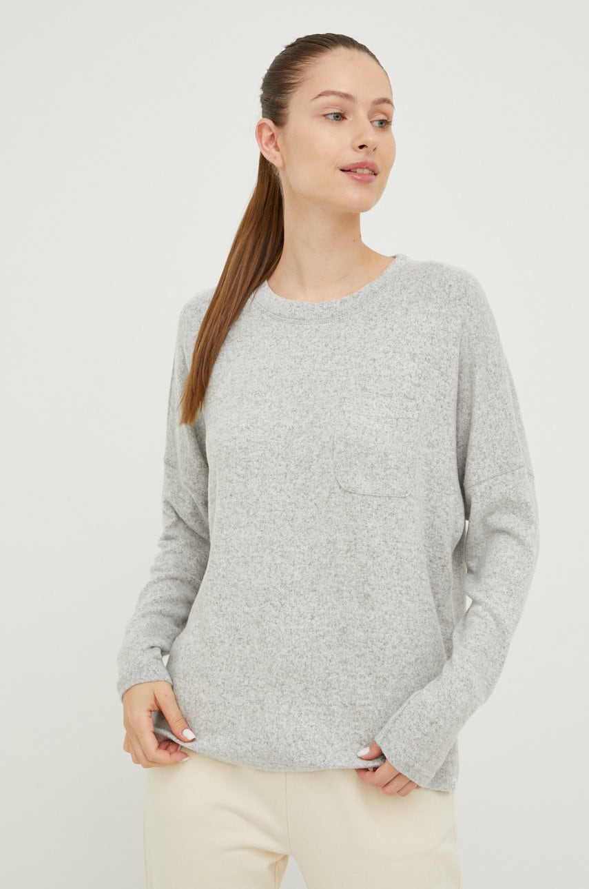Roxy longsleeve femei, culoarea gri,