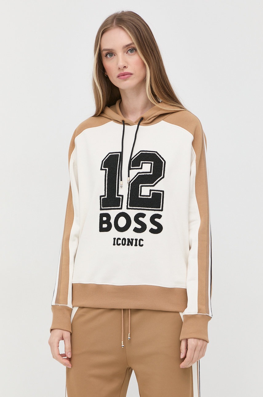 

Суичър BOSS в бежово с апликация, Бежов