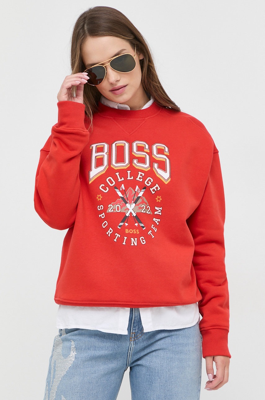 

Суичър BOSS в червено с принт, Червен