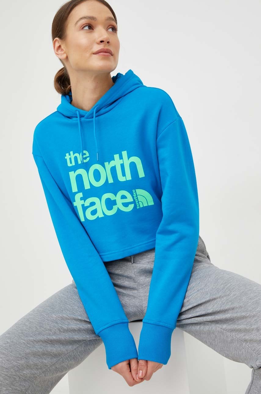 

Хлопковая кофта The North Face женская с капюшоном с принтом