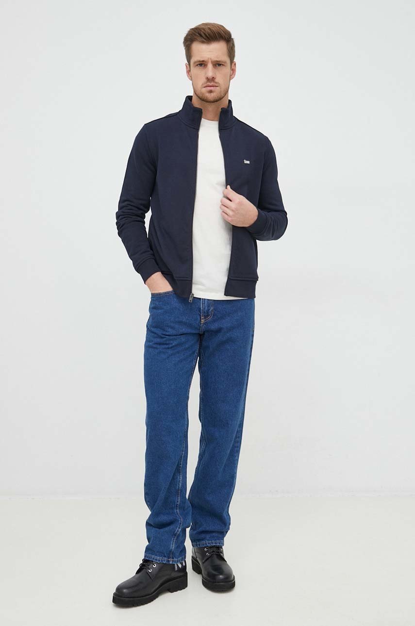 

Кофта Woolrich мужская цвет синий однотонная