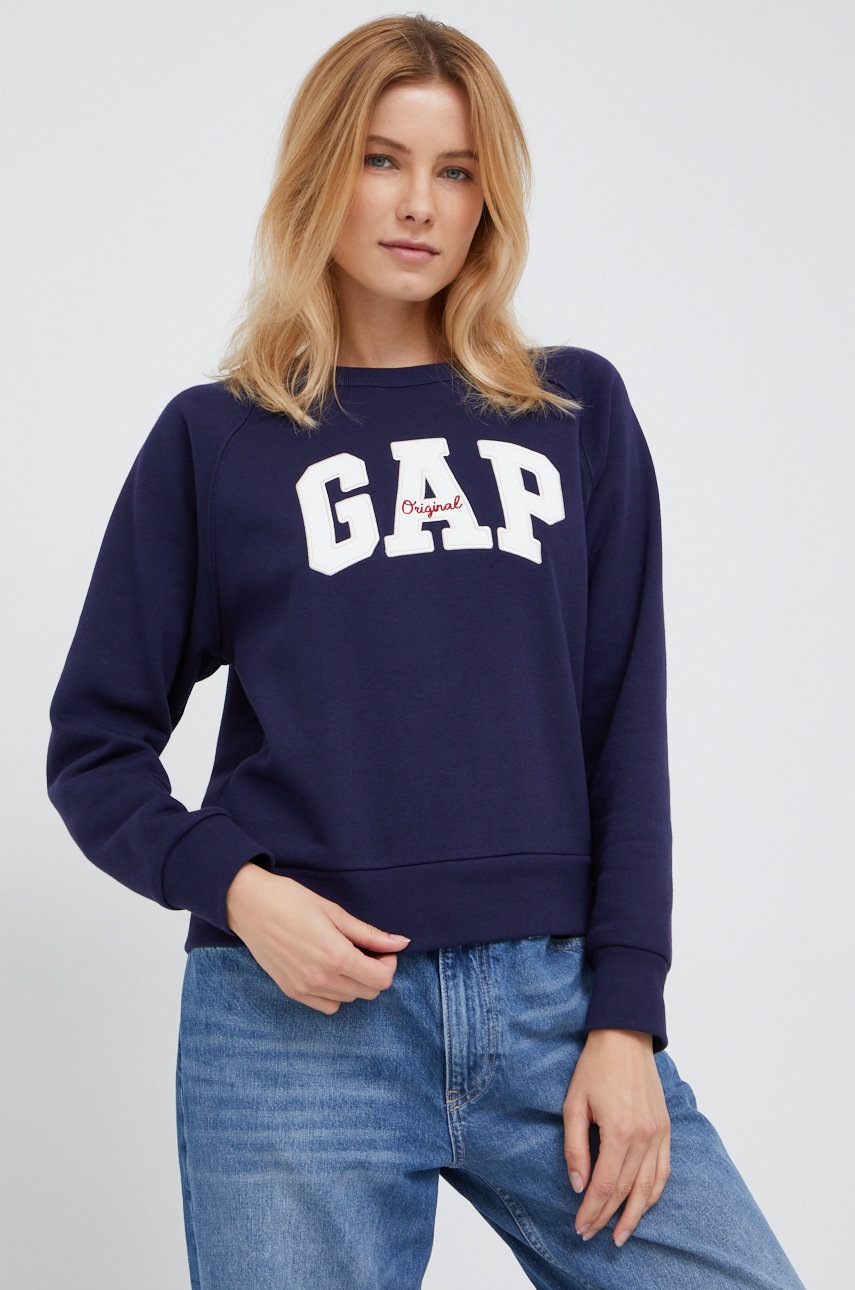

Суичър GAP в тъмносиньо с апликация, Тъмносин