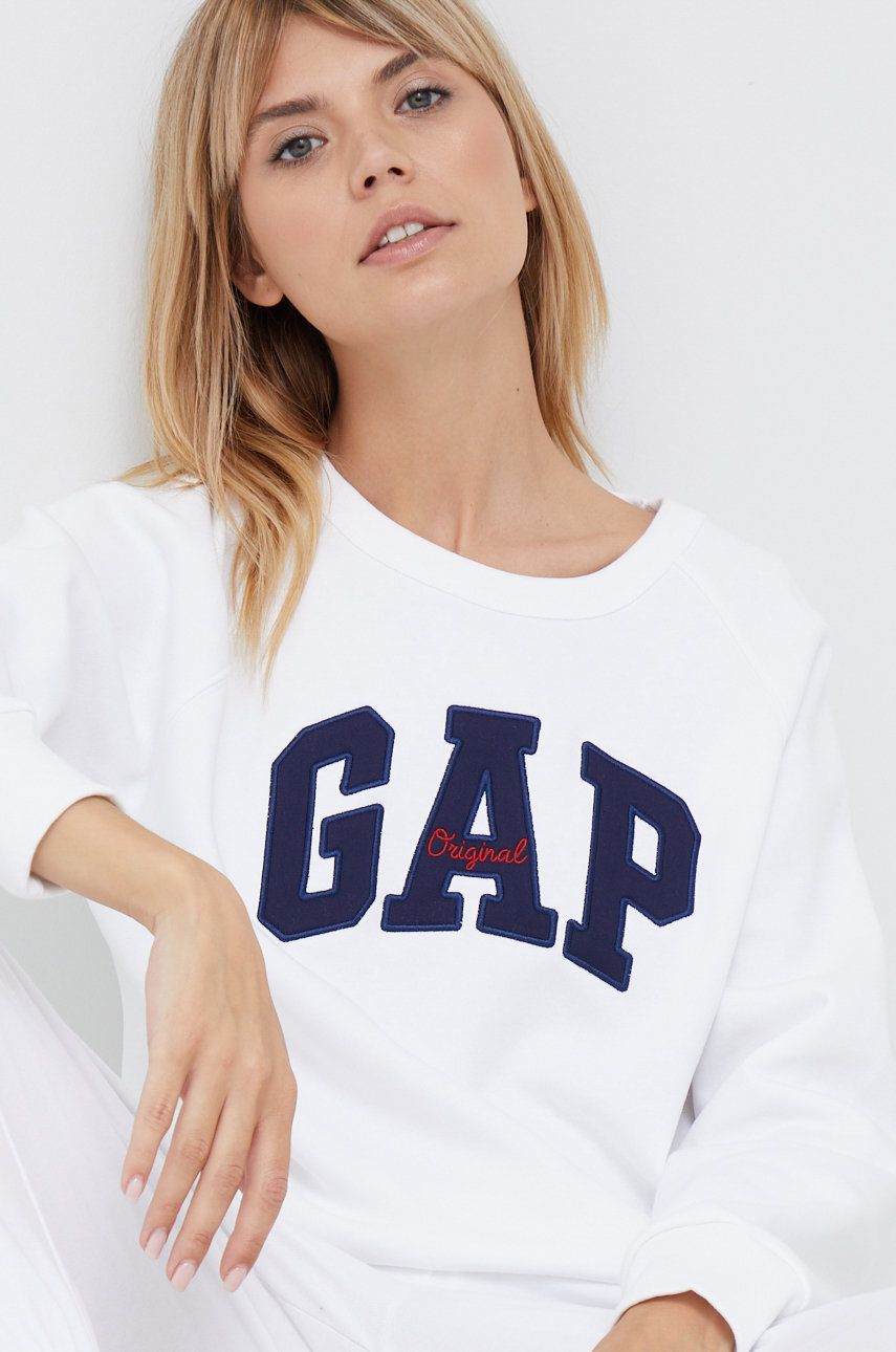 GAP bluza damska kolor biały z aplikacją