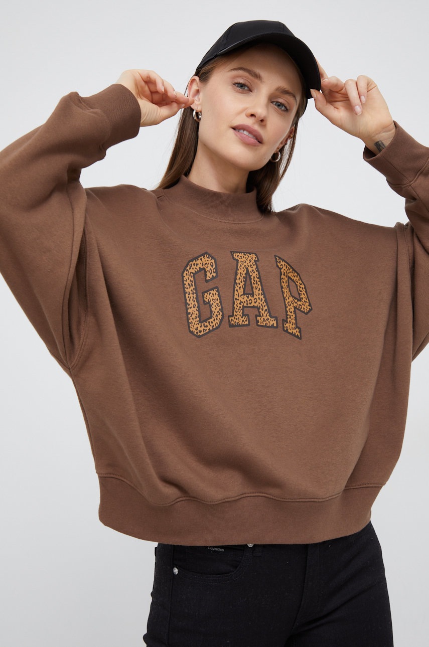 

Суичър GAP в кафяво с принт, Кафяв