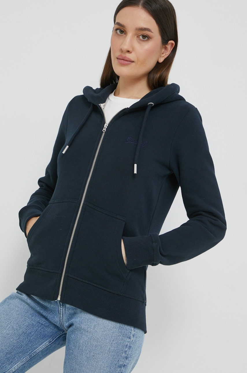 

Кофта Superdry жіноча колір синій однотонна