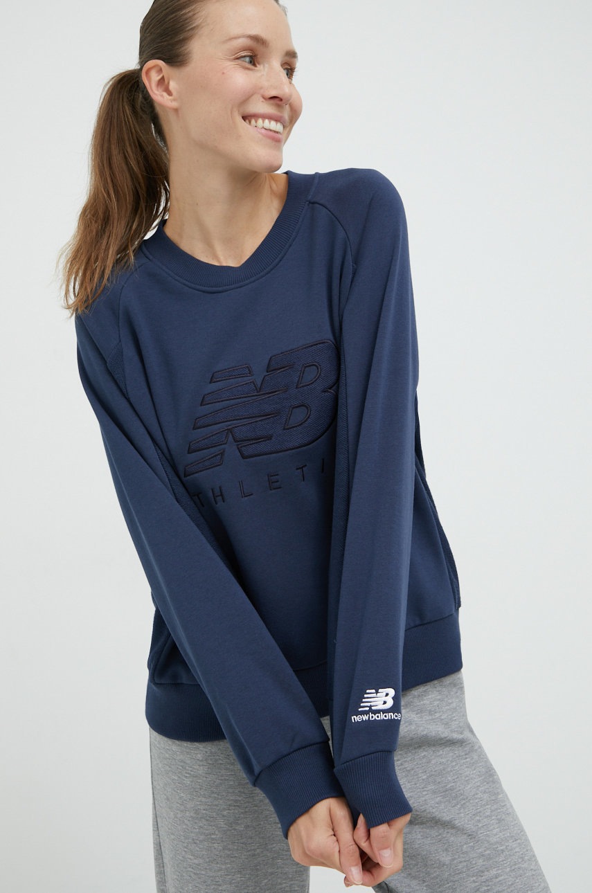 

Суичър New Balance в тъмносиньо с апликация, Тъмносин