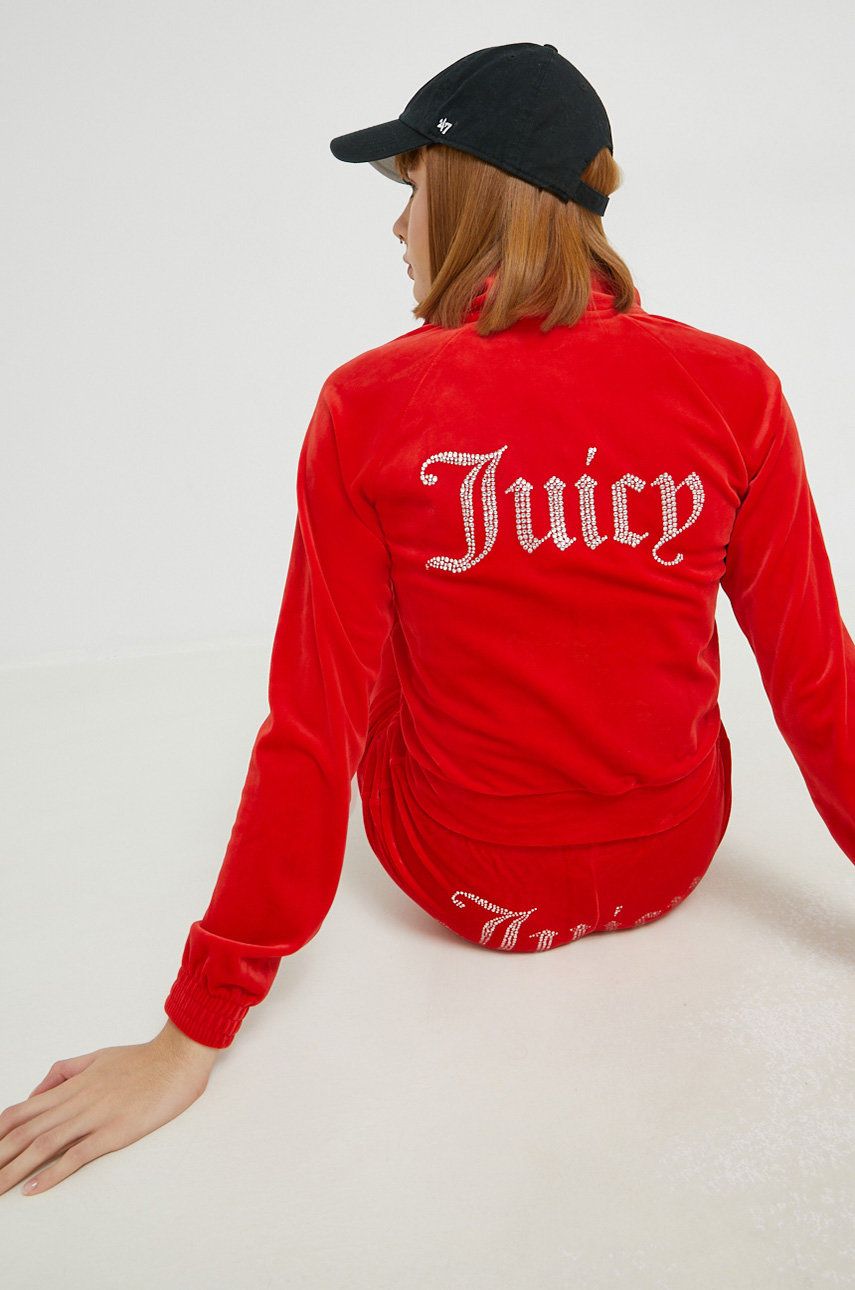 Juicy Couture bluza damska kolor czerwony z aplikacją
