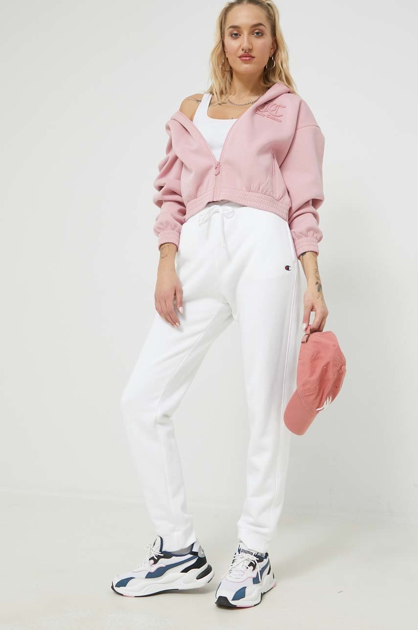 

Кофта Juicy Couture женская цвет розовый с капюшоном с аппликацией