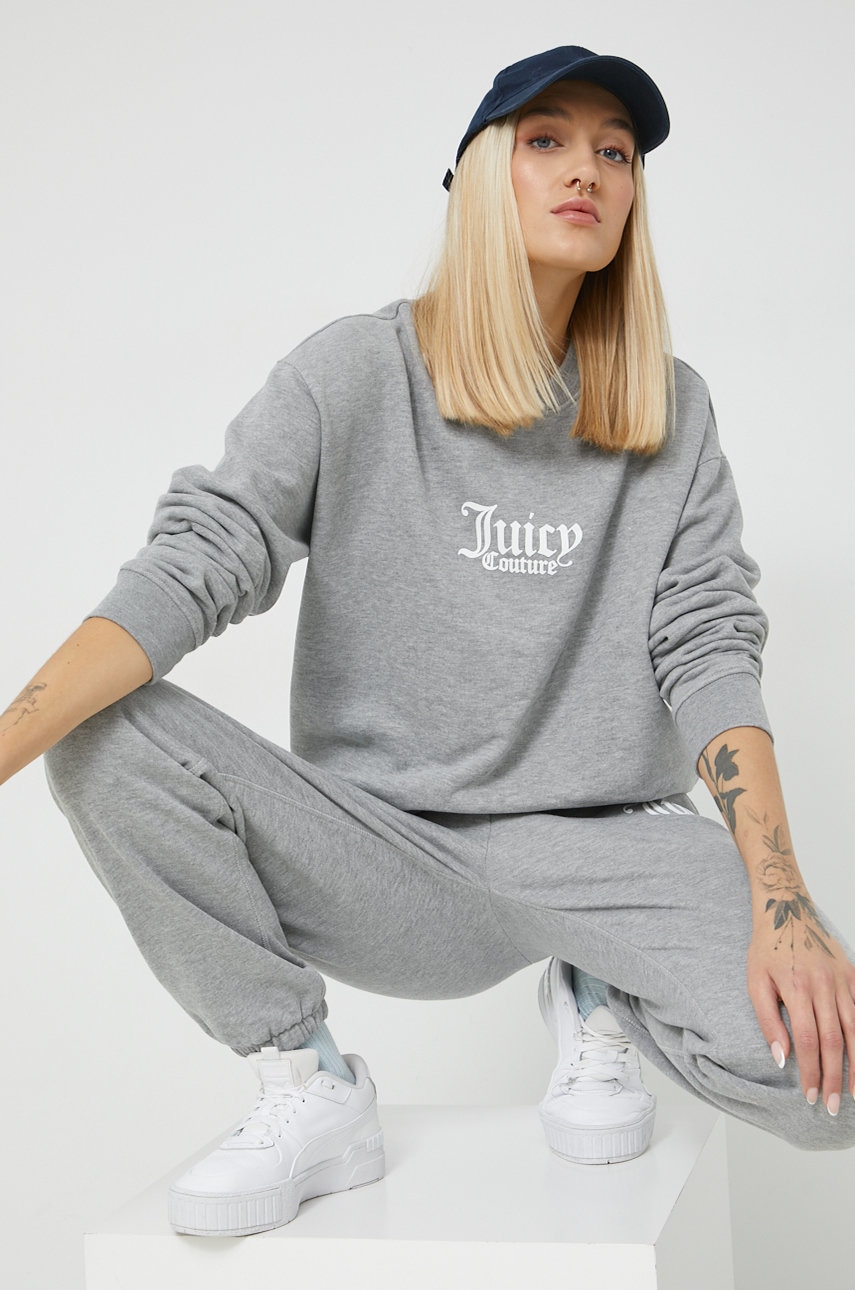 Juicy couture bluza valentina femei, culoarea gri, cu imprimeu