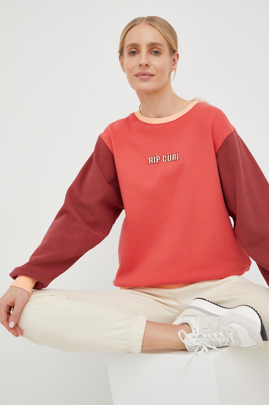 Rip Curl bluza femei, culoarea rosu, cu imprimeu answear.ro imagine megaplaza.ro
