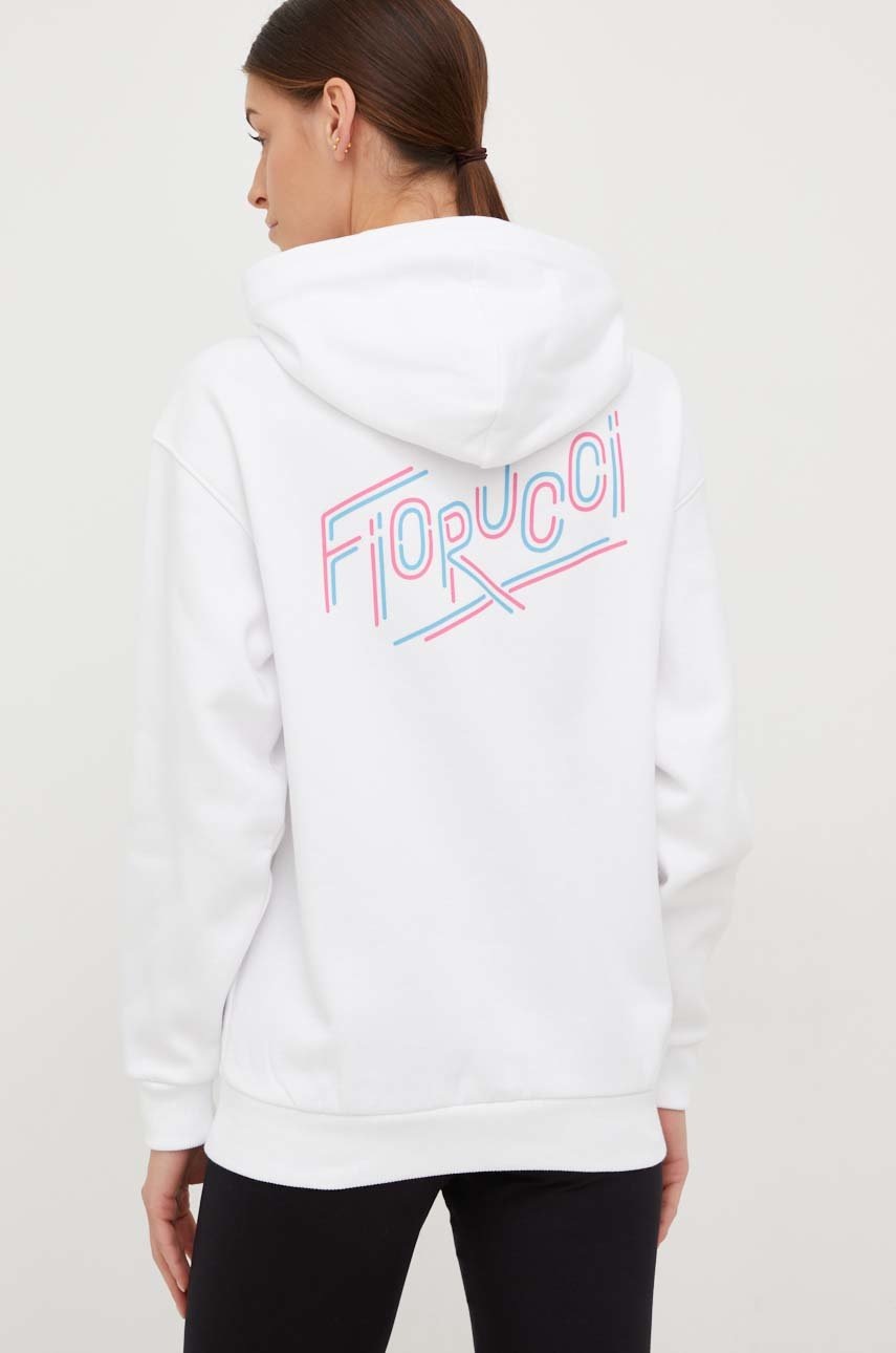 

Кофта Napapijri X Fiorucci жіноча колір білий з капюшоном з принтом