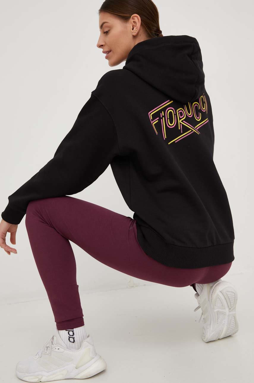 

Кофта Napapijri X Fiorucci женская цвет чёрный с капюшоном с принтом