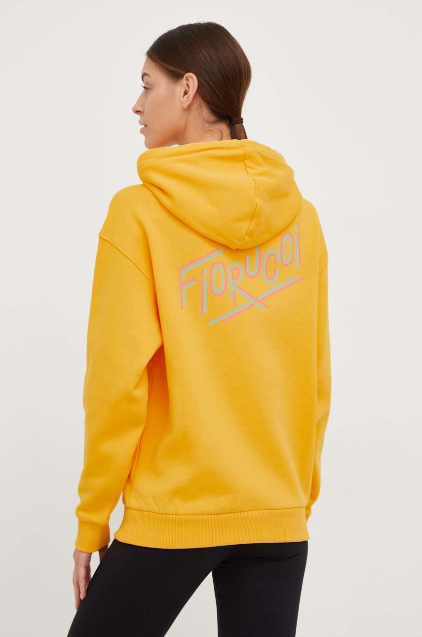 

Кофта Napapijri X Fiorucci жіноча колір жовтий з капюшоном з принтом