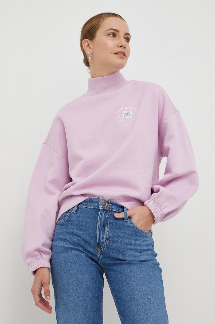 Lee bluza damska kolor różowy z aplikacją