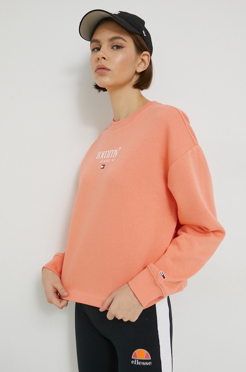 

Суичър Tommy Jeans в оранжево с апликация, Оранжев