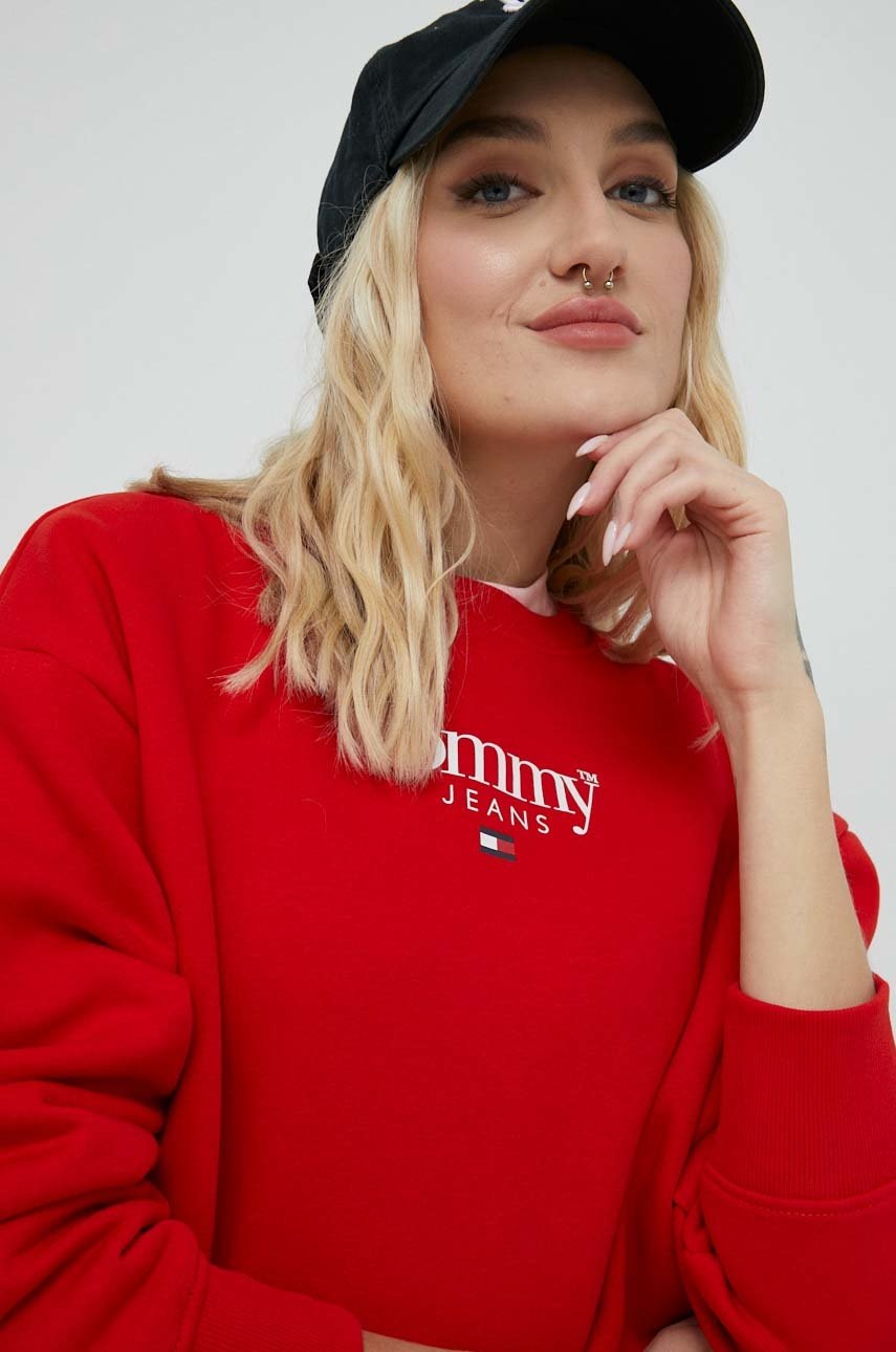 

Суичър Tommy Jeans в червено с апликация, Червен