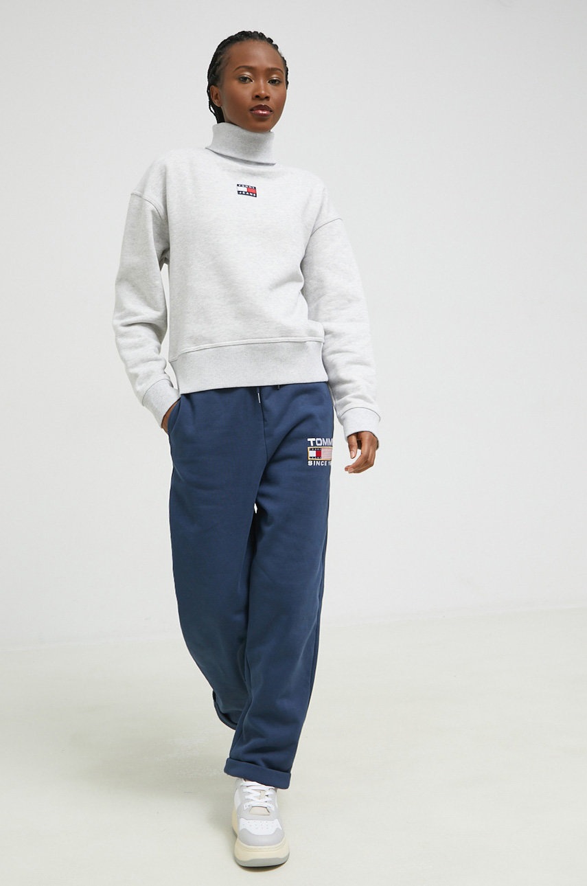 

Бавовняна кофта Tommy Jeans жіноча колір сірий однотонна